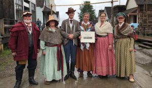 The Cascadiens in Barkerville This intrepid group have ventured north to see the sites of "the big city" and check it out for possible gainful employment. Visit their camp for plenty of hands-on historic experiences that used to be part of daily survival in British Columbia in the 1860s